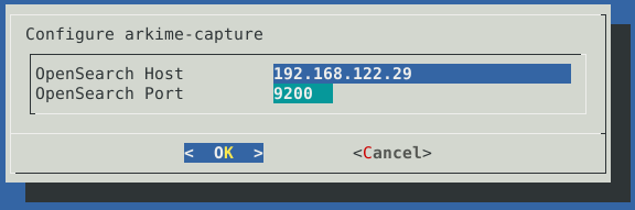 OpenSearch host and port